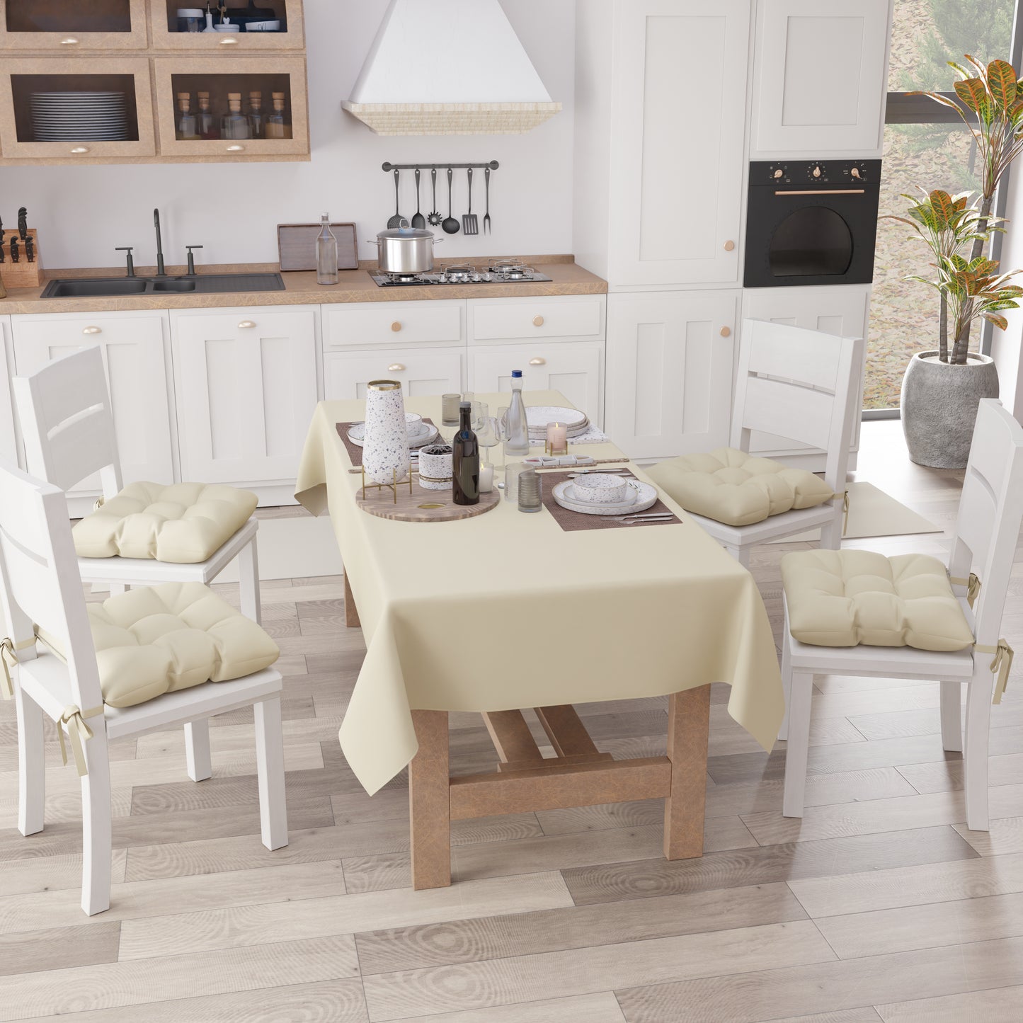 Kitchen Rug Kitchen Runner Solid Color Cream