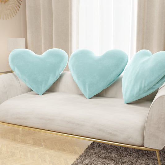 Cuscino Arredo Cuore Celeste Polvere