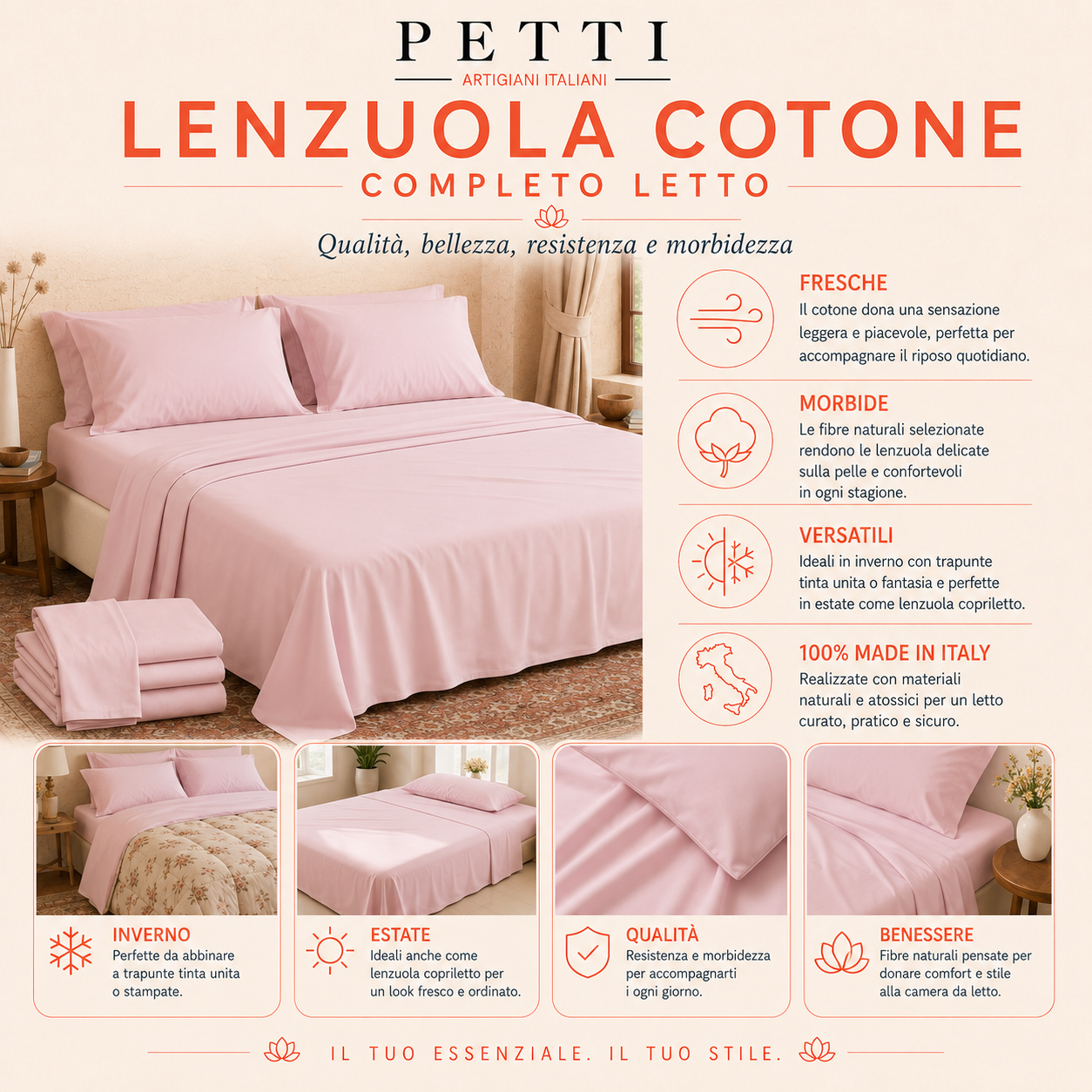 Draps doubles, simples, une place et demie, en coton, Crème