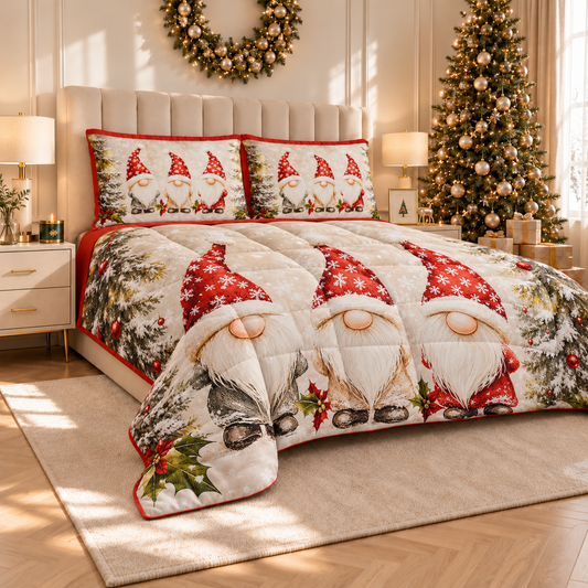 Trapunta Matrimoniale Natale, Singola, Piazza e Mezza Gnomo 03