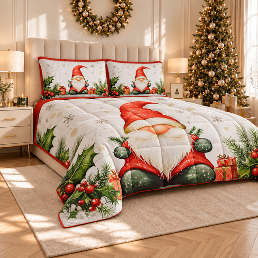 Trapunta Matrimoniale Natale, Singola, Piazza e Mezza Gnomo 01
