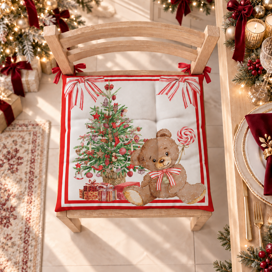Cuscini per Sedie Natalizi Coprisedia Natalizi 6 Pezzi Orsetto