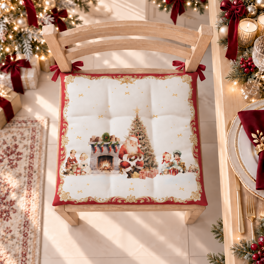 Cuscini per Sedie Natalizi Coprisedia Natalizi 6 Pezzi Vintage Xmas