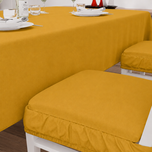Cuscini per Sedie con Elastico in Tinta Unita Giallo