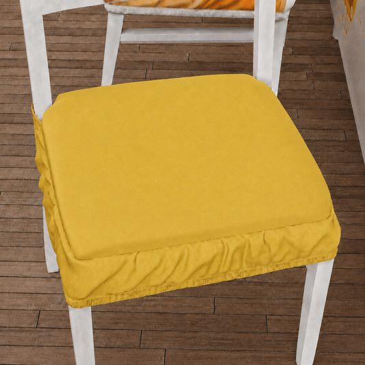 Cuscini per Sedie con Elastico in Tinta Unita Amarillo