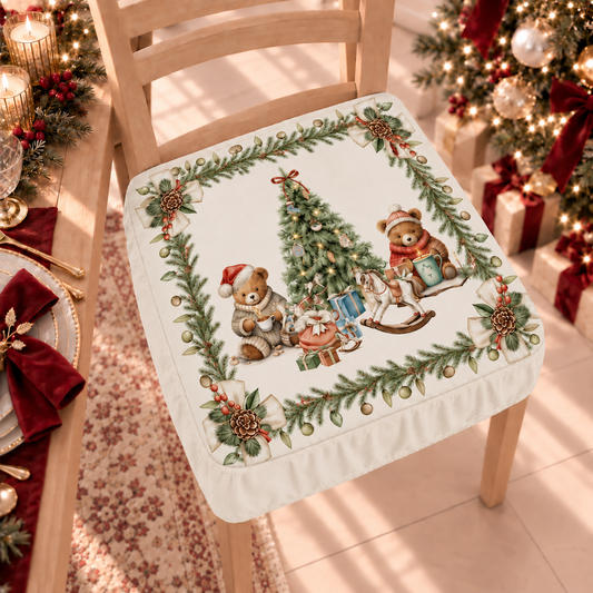 Coprisedia Natalizi con Elastico in Stampa Digitale Xmas Bears