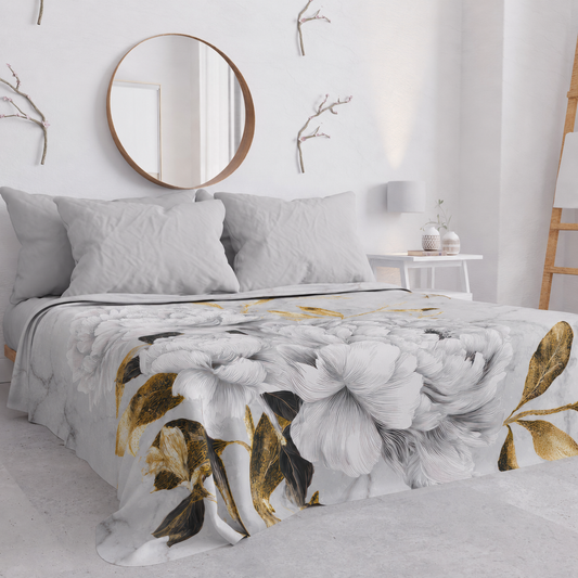Copriletto Estivo, Coperta Leggera, Lenzuola Copriletto Essence White Peony.