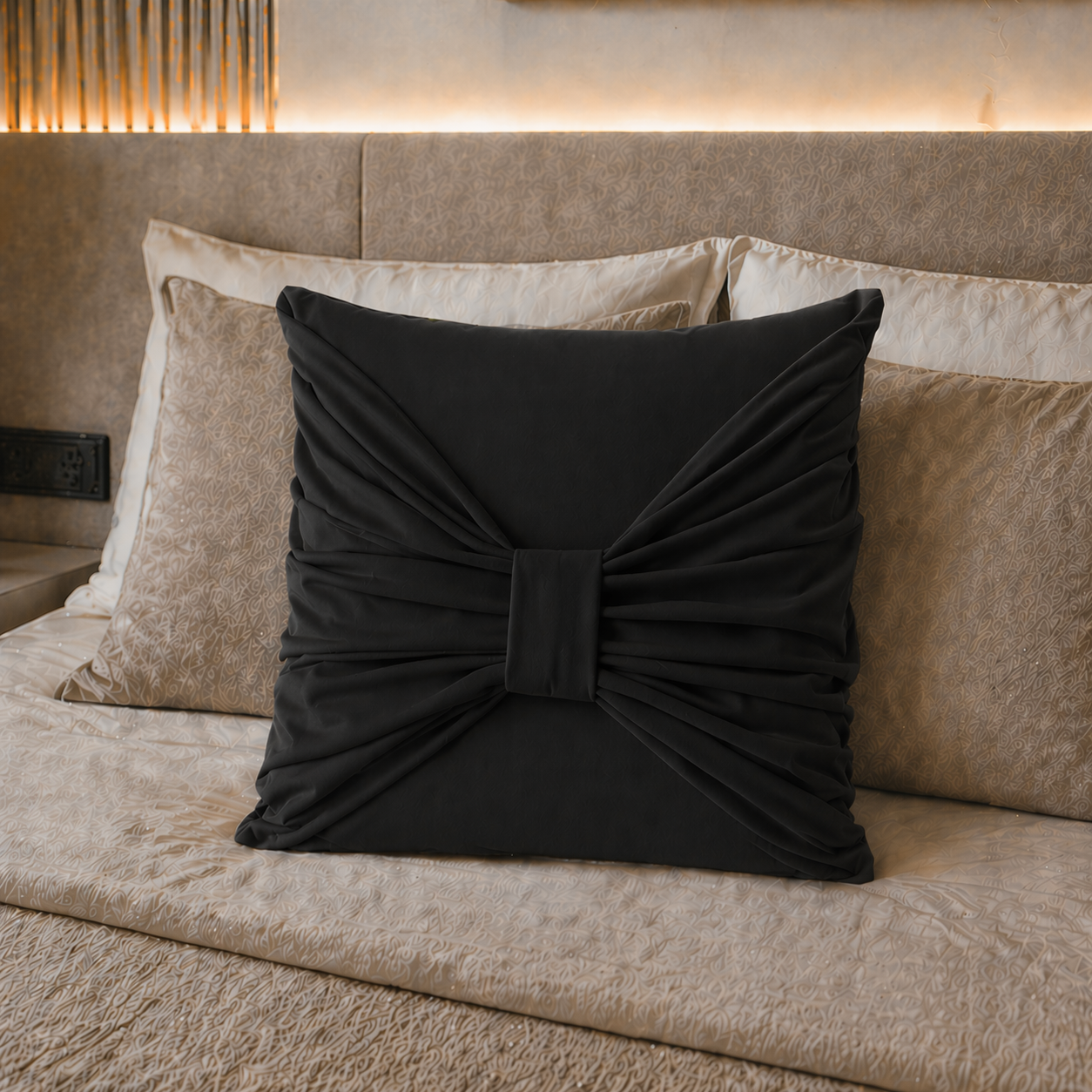 Cuscini Arredo in Velluto 1pz, Cuscini divano Elite Nero