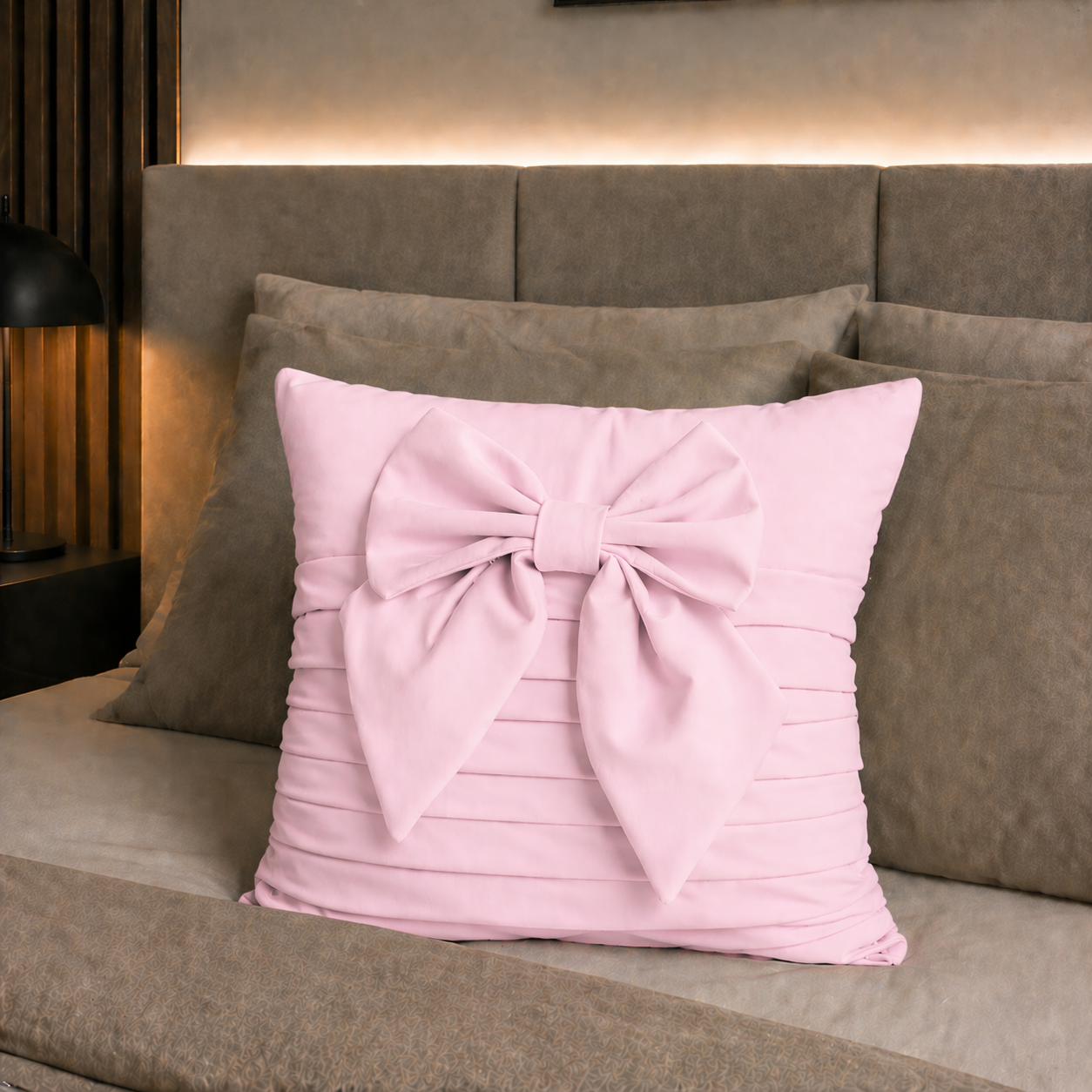 Cuscini Arredo in Velluto 1pz, Cuscini divano Pompon Rosa
