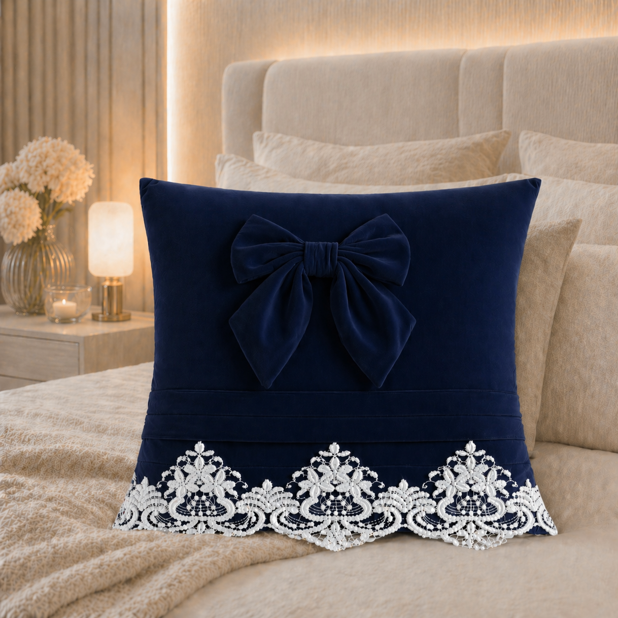 Cuscini Arredo in Velluto 1pz, Cuscini divano Bijou Blu