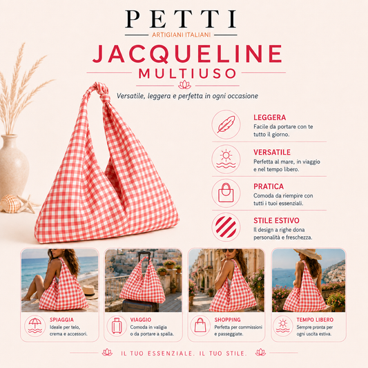 Borsa Modello Jacqueline A Quadretti Fango