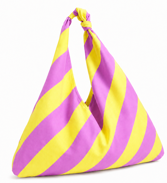 Borsa Modello Jacqueline Righe Giallo/Lilla