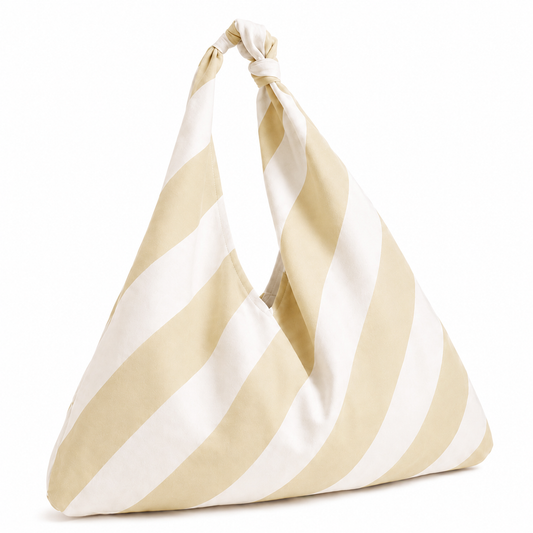 Borsa Modello Jacqueline Righe Bianco/Beige