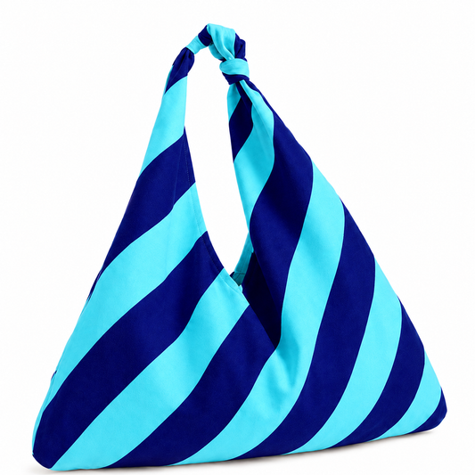Borsa Modello Jacqueline Righe Celeste/Blu Elettrico