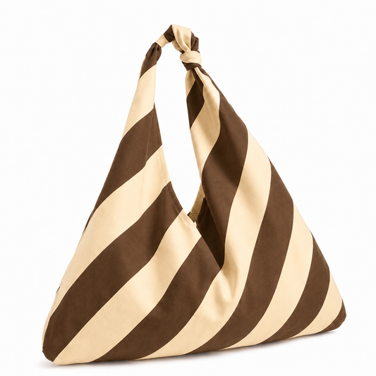 Borsa Modello Jacqueline Righe Marrone/Beige