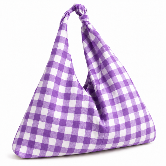 Borsa Modello Jacqueline A Quadretti Prugna