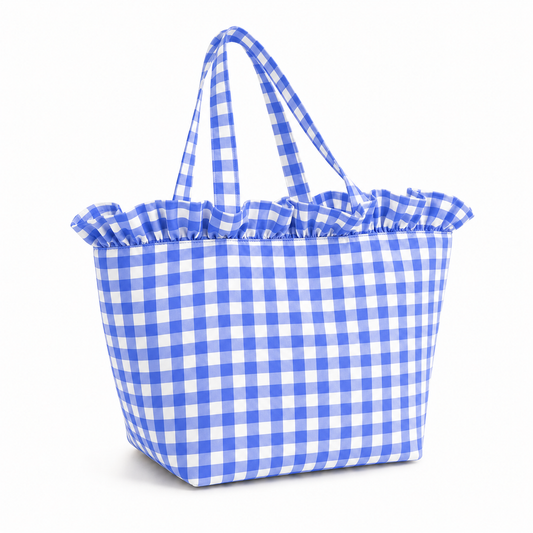 Borsa Modello Diora A Quadretti Blu Elettrico