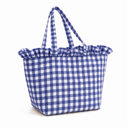 Borsa Modello Diora A Quadretti Blu Notte