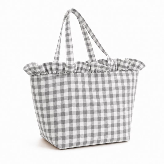 Borsa Modello Diora A Quadretti Grigio Scuro