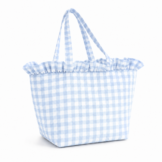 Borsa Modello Diora A Quadretti Celeste