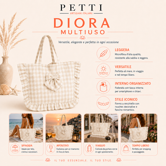 Borsa Modello Riviera A Quadretti Prugna