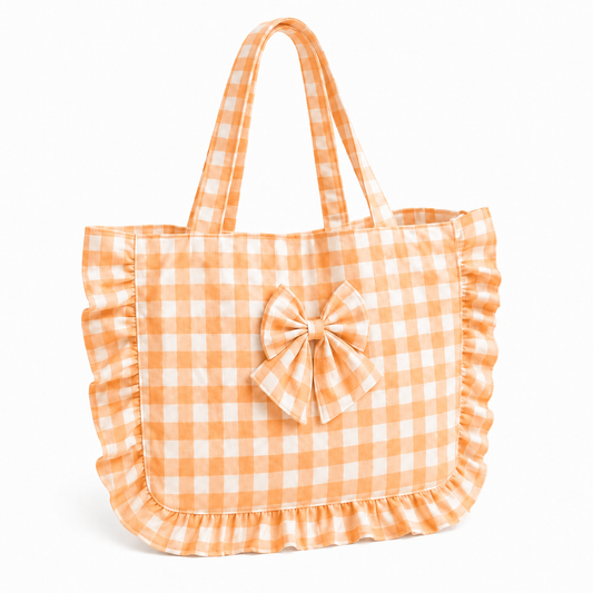 Borsa Modello Riviera A Quadretti Arancione