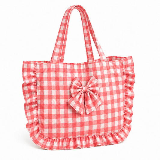 Borsa Modello Riviera A Quadretti Rosso
