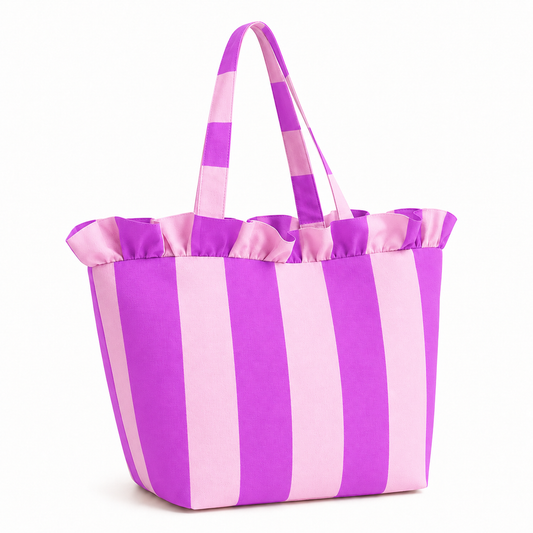 Borsa Modello Diora Righe Viola/Rosa