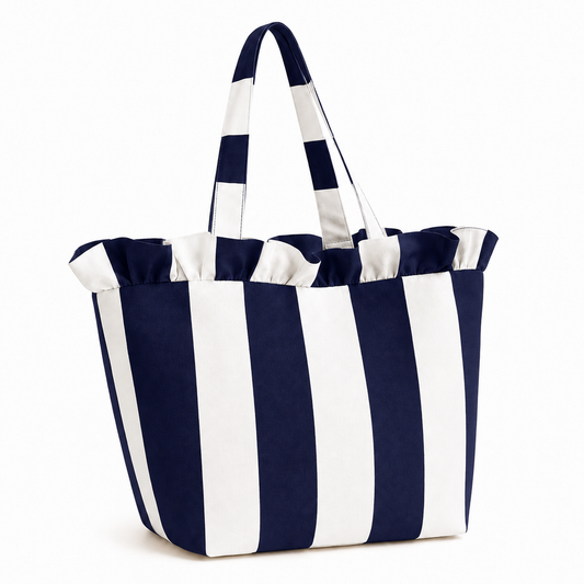 Borsa Modello Diora Righe Bianco/Blu Notte