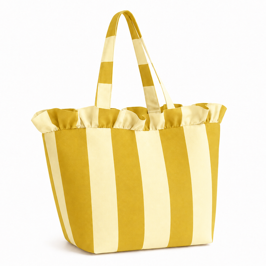 Borsa Modello Diora Righe Giallo Ocra/Panna