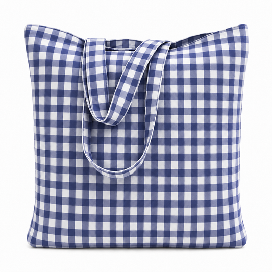 Collezione Mare in Stampa Digitale A Quadretti Blu Notte
