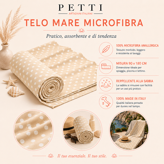 Telo Mare Microfibra, Asciugamano Mare, Telo per Lettino Pois 04
