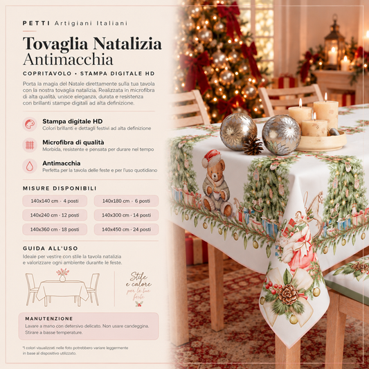 Nappe de Noël, Nappe de table anti-taches, Protection de table de cuisine Xmas Ours
