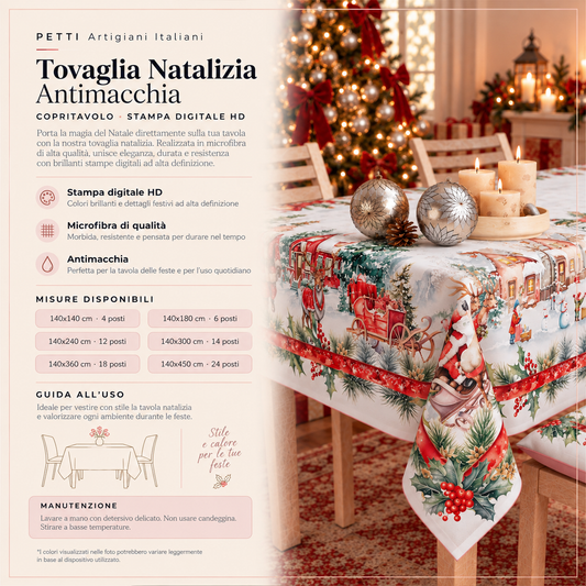 Nappe de Noël, Nappe de table anti-taches, Protection de table de cuisine Xmas Terre du Père Noël