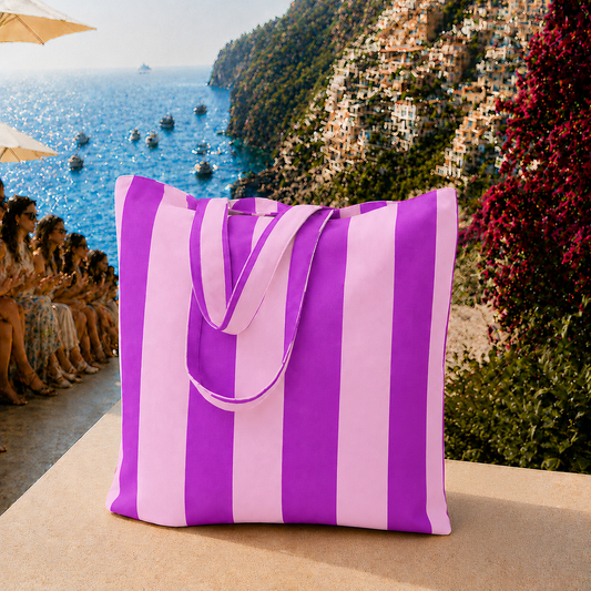 Collezione Mare in Stampa Digitale Righe Viola/Rosa