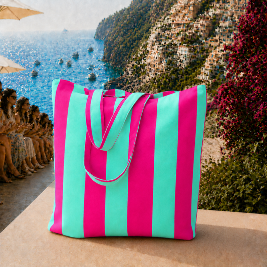 Collezione Mare in Stampa Digitale Righe Tiffany_Fucsia