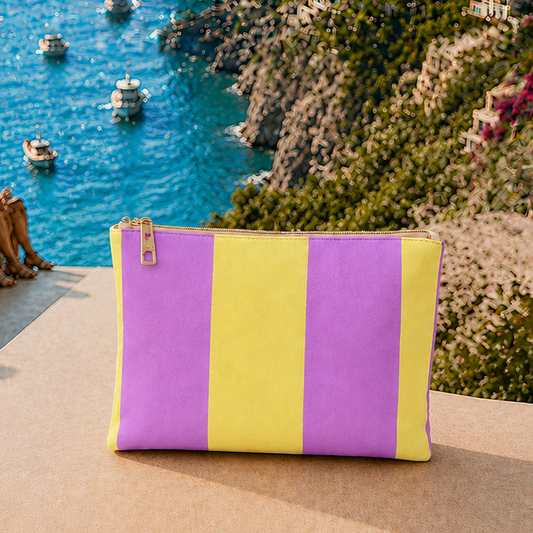 Collezione Mare in Stampa Digitale Righe Giallo/Lilla