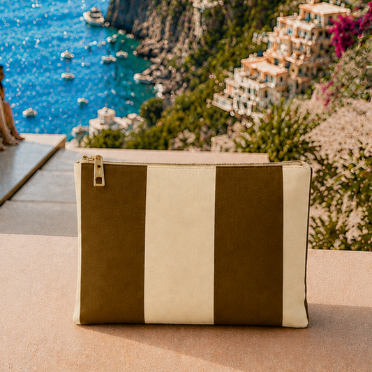Collezione Mare in Stampa Digitale Righe Marrone/Beige