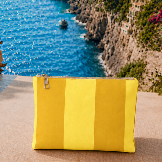 Collezione Mare in Stampa Digitale Righe Giallo Ocra/Giallo