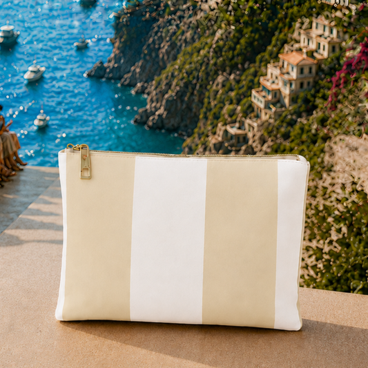 Collezione Mare in Stampa Digitale Righe Bianco/Beige
