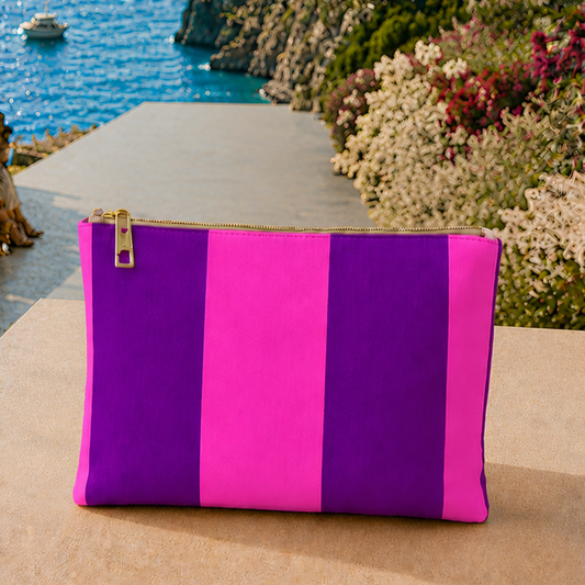 Collezione Mare in Stampa Digitale Righe Viola_Fucsia
