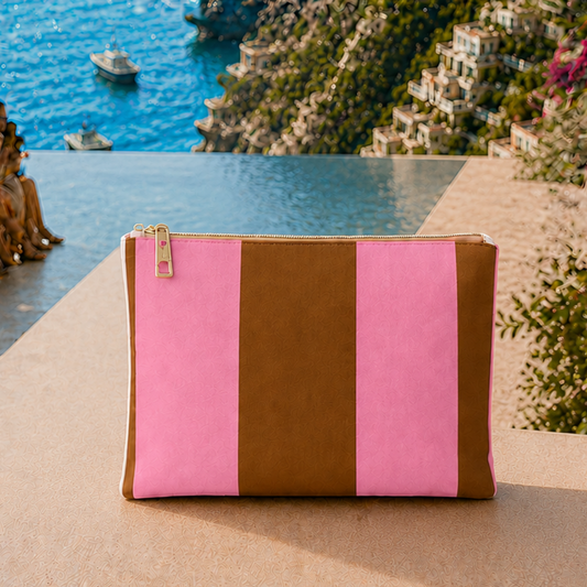 Collezione Mare in Stampa Digitale Righe Marrone_Rosa