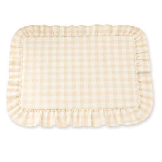 Tovagliette Americane con Rouches A Quadretti Beige