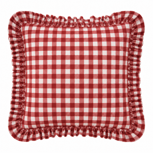 Cuscino Arredo con Rouches A Quadretti Bodeaux