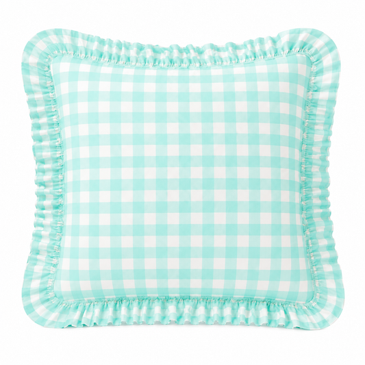 Cuscino Arredo con Rouches A Quadretti Tiffany