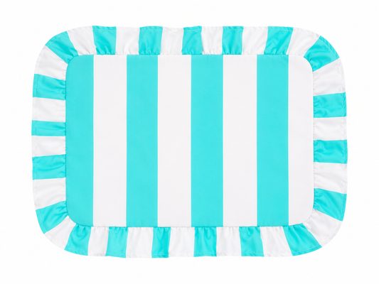 Tovagliette Americane con Rouches Righe Bianco/Tiffany