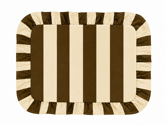 Tovagliette Americane con Rouches Righe Marrone/Beige