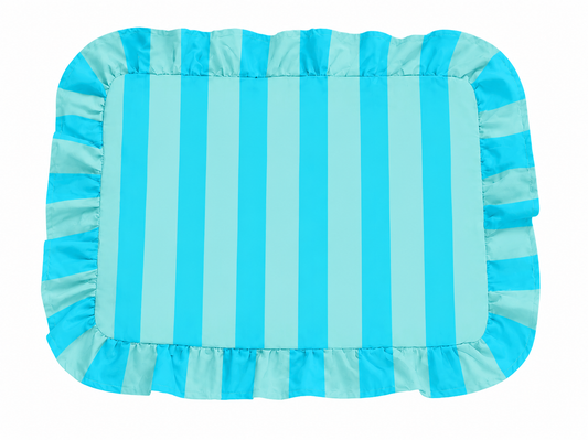 Tovagliette Americane con Rouches Righe Celeste/Tiffany