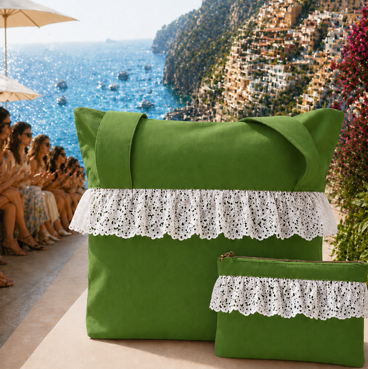Collezione Mare in Tessuto WaterProof in Pizzo San Gallo Verde