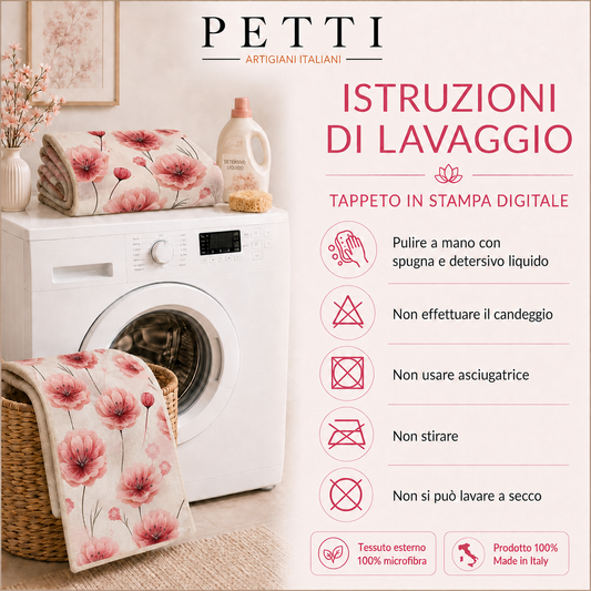 Tappeto Cucina Antiscivolo Passatoia Cucina lavabile, Floreale 06 Beige